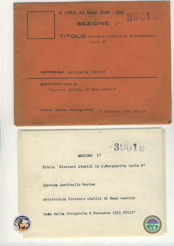 1939 11 06 Santa Margherita d&#039;Adige LAVORI COSTRUZIONE RICOVERI id_39013 2 retro